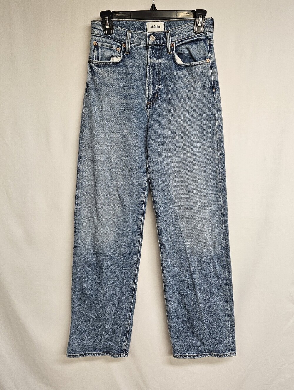 AGOLDE Jeans Womens 25 Blue High Rise Straight Light Wash Faded Denim